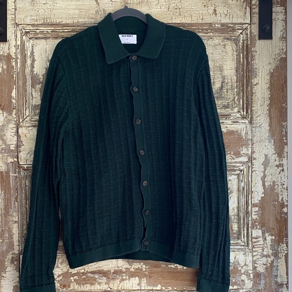 Old Navy Other - Old Navy Forest Green Textured Knit Cardigan, Size M
